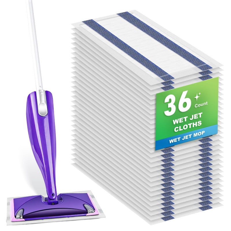 Bpbdzz 36-Pack Disposable Mop Pad Refills for Swiffer Wet Jet Spray Mop - Wet Jet Pads for All Floor Types - 5 Layers Thickened Durable and Super Absorbent - Image 1
